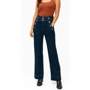 CURRENT / ELLIOT Dark Wash Wide Leg Western Style Jeans